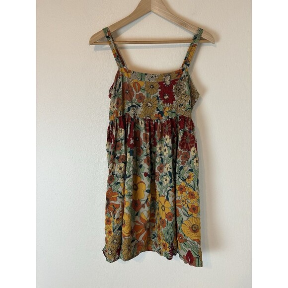 Natural Life Dresses & Skirts - Natural Life Sz M Patti Red Yellow Floral Tropical Boho Tank Mini Dress